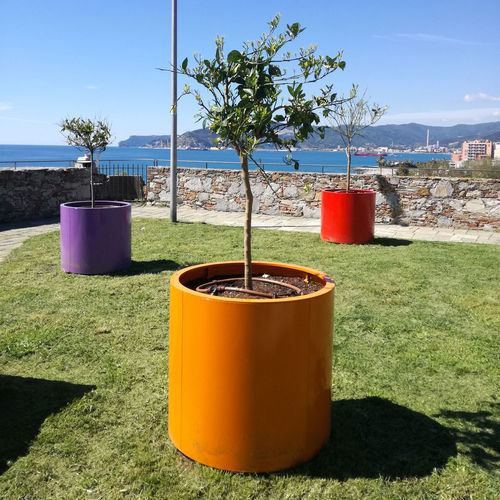 Кадка для садовых растений из нержавеющей стали - POT - VASART URBAN DESIGN - из окрашенного металла / круглая / современная