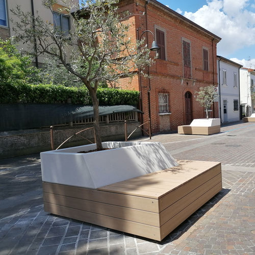 Кадка для садовых растений из бетона - LAYER - VASART URBAN DESIGN - из дерева / из нержавеющей стали / квадратная