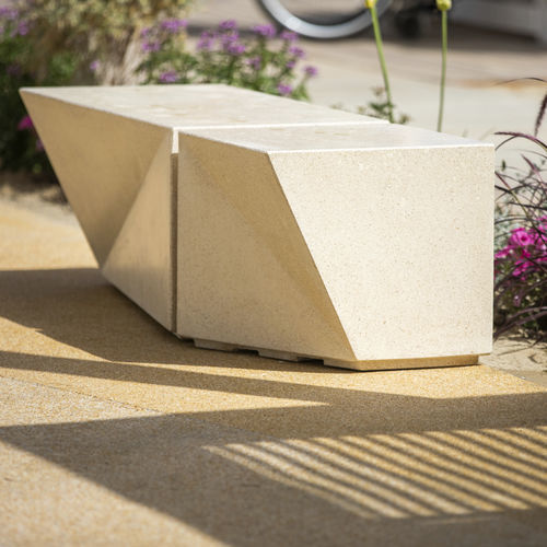 Современная общественная скамейка - ROCK - VASART URBAN DESIGN - из бразильского ореха / из высокопрочного бетона / из нержавеющей стали