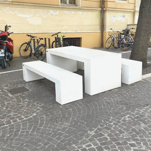 Современный стол для пикника - STATION - VASART URBAN DESIGN - из бетона / с основанием из бетона / прямоугольный
