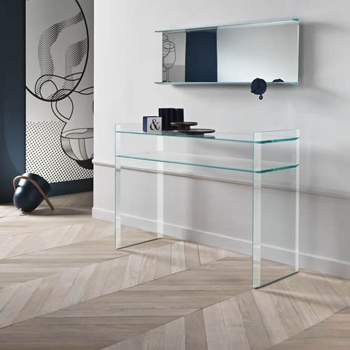 Современный стол-консоль - QUILLER - TONELLI Design - из орехового дерева / из МДФ / из стекла
