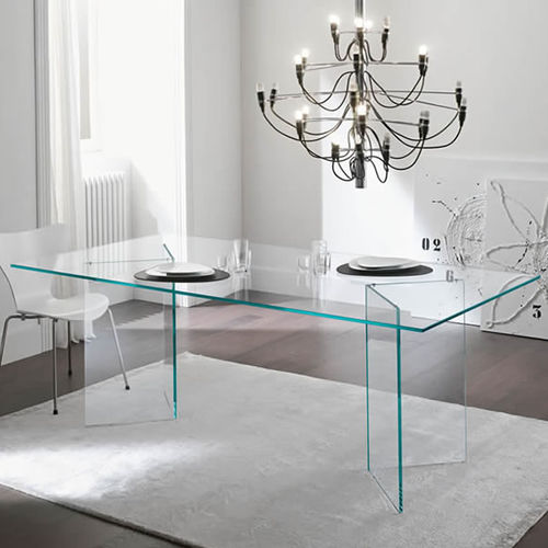 Современный стол - BACCO - TONELLI Design - из стекла / прямоугольный