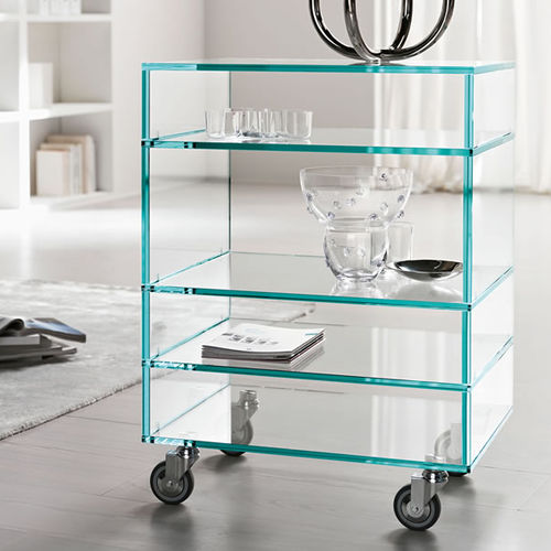 Стеллаж с роликами - GRATTACIELO - TONELLI Design - современный / из стекла