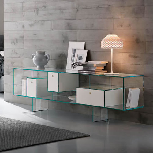 Современный буфет - LIBER - TONELLI Design - из лакированной древесины / из стекла / белый