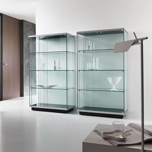 Современный стеклянный шкаф - BROADWAY - TONELLI Design - из стекла / из лакированной древесины / с подсветкой