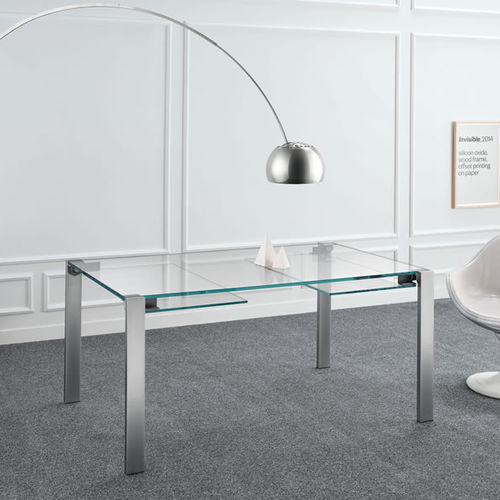 Современный стол - LIVINGSTONE - TONELLI Design - из металла / из кожи / с основанием из хромированного металла