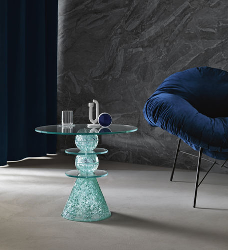 Вспомогательный столик уникальный дизайн - IL PAESE DELLE MERAVIGLIE - TONELLI Design - из стекла / круглый / для бытового использования