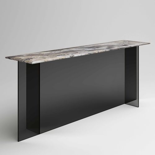 Современный стол-консоль - SESTANTE  - TONELLI Design - из мрамора / со стеклянным основанием / прямоугольный