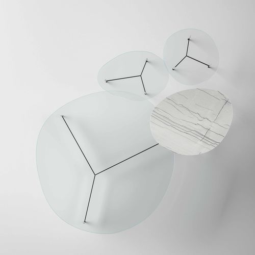 Современный журнальный столик - AFTER9  - TONELLI Design - из стекла / из дерева / из мрамора