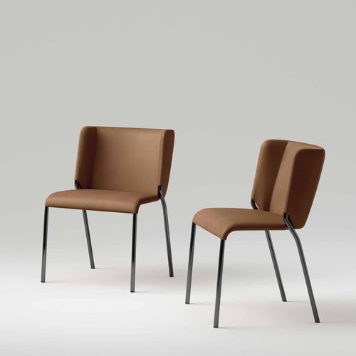 Современный cтул - She - TONELLI Design - для интерьера / из кожи / с основанием из металла