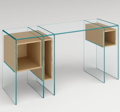 Современный стол-консоль - Marcell - TONELLI Design - из дерева / из стекла / со стеклянным основанием