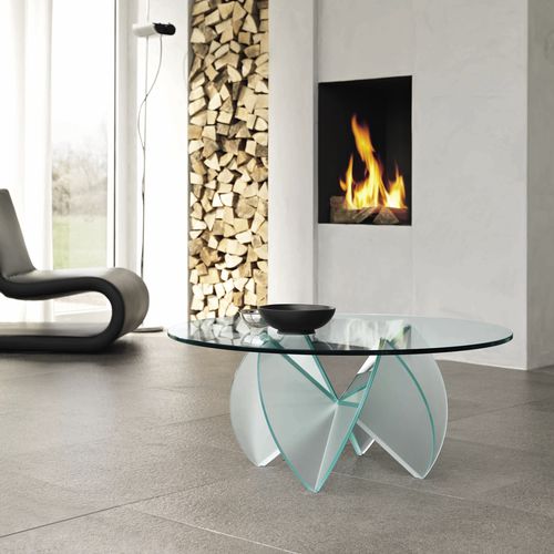 Современный журнальный столик - ROSA DEL DESERTO - TONELLI Design - из стекла / круглый / для бытового использования