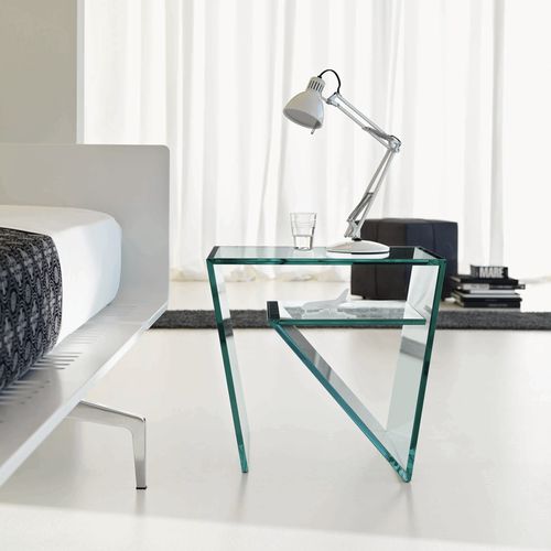 Современный вспомогательный столик - ZEN - TONELLI Design - из стекла / прямоугольный / для бытового использования
