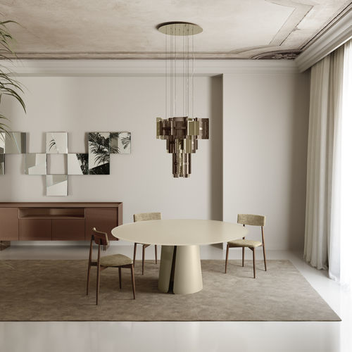Современный обеденный стол - WISTON - TONELLI Design - из закаленного стекла / из лакированного стекла / из керамогранита