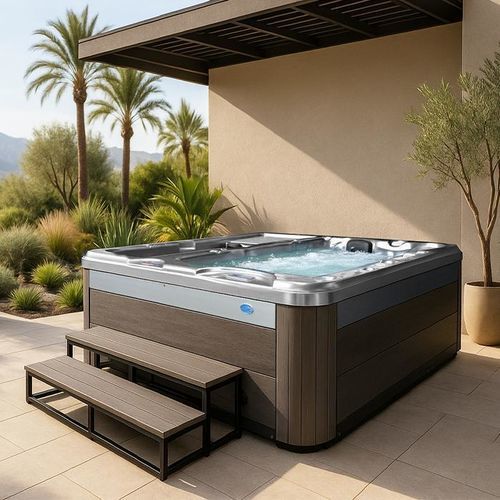 Каркасная спа-ванна - DUAL ZONE - Cal Spas - квадратная / 2 места / из гальванизированной стали