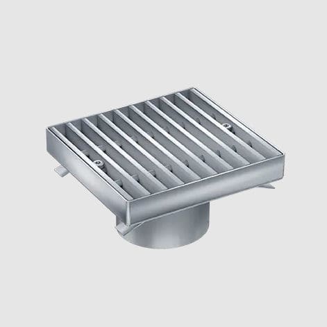 Сливной сифон из нержавеющей стали - OS - MEA Water Management - MEA Bautechnik GmbH - для общественных мест / с решеткой / вертикальный
