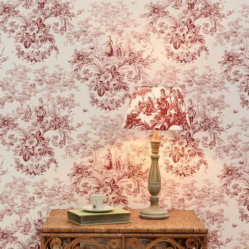 Классический обои - BEAUX JOURS  - LELIEVRE - из нетканых материалов / в цветочек / имитация ткани