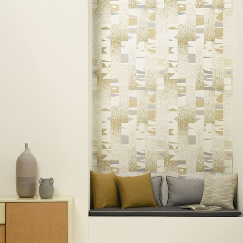 Современный обои - BETULA  - LELIEVRE - с рисунком / белый / синий