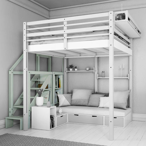 Кровать чердак - HIS FIRST LOFT BED - ESPACE LOGGIA - односпальная / современная / для детей (унисекс)