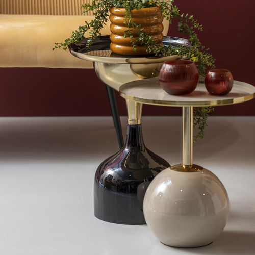 Современный вспомогательный столик - Ivy - KARLSSON CLOCKS - из железа / с основанием из железа / круглый