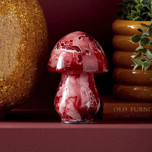 Скульптура из дутого стекла - Mushroom - KARLSSON CLOCKS - отдельностоящая / синяя / красная