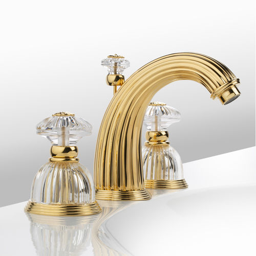 Двухрычажный смеситель для раковины - C50-1301 D&Ocirc;ME CANNEL&Eacute; - Cristal&Bronze - настольный / из латуни / из золота