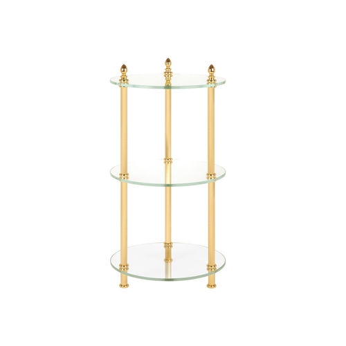 Классический столик на одной ножке - FS01-6121 - Cristal&Bronze - из стекла / с основанием из латуни / круглый