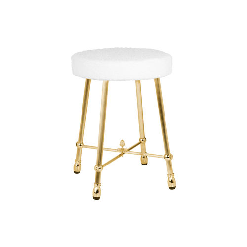 Классический табурет - FS01-6131 - Cristal&Bronze - с основанием из латуни / обитый / круглый