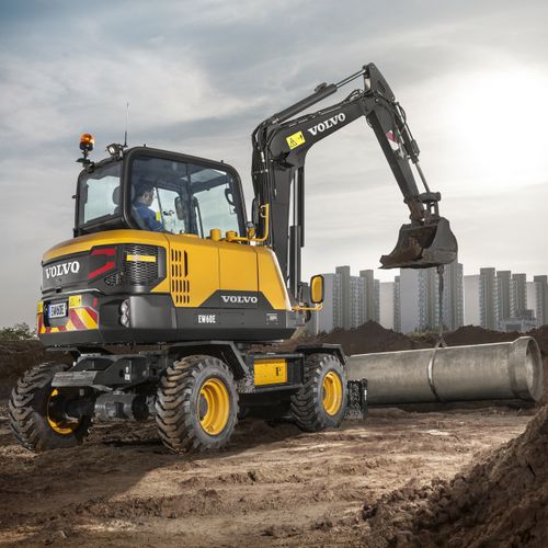 Экскаватор мини - EW60E - Volvo Construction Equipment Germany GmbH - колесный / компактный / с коротким задним радиусом