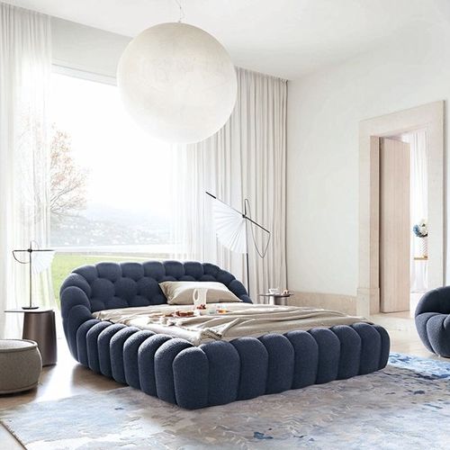 Двуспальная кровать - BUBBLE - ROCHE BOBOIS - современная / обитая / с изголовьем