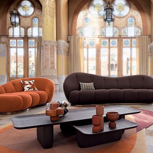 Современный журнальный столик - RIO IPANEMA - ROCHE BOBOIS - из МДФ / с основанием из дуба / прямоугольный