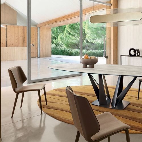 Современный cтул - KASUKA - ROCHE BOBOIS - для интерьера / из ткани / из кожи