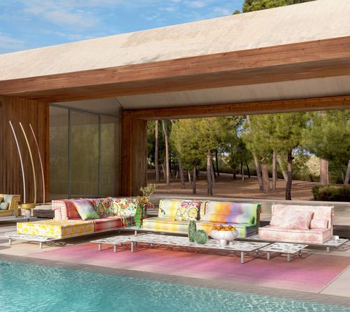 Модульный диван - MAH JONG  - ROCHE BOBOIS - современный / для наружного применения / из ткани