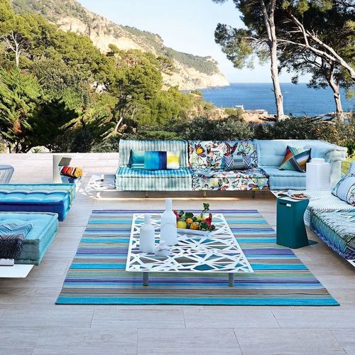 Современный журнальный столик - MAH JONG  - ROCHE BOBOIS - из лакированного металла / с основанием из лакированного металла / прямоугольный