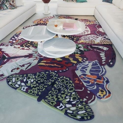 Современный ковер - LA CROISIERE - ROCHE BOBOIS - с рисунком животных / из новозеландской шерсти / прямоугольный