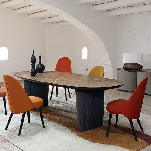 Современный cтул - IDENTITIES - ROCHE BOBOIS - для интерьера / из ткани / из кожи