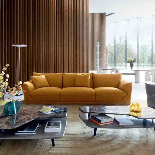 Современный диван - PALATINE - ROCHE BOBOIS - из ткани / серый / коричневый