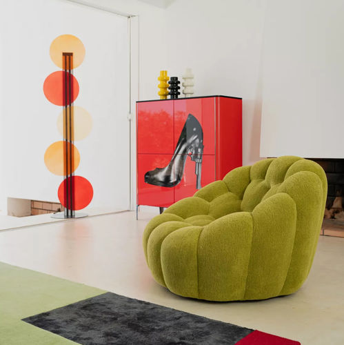 Современный шкаф для посуды - RONDO 2 - ROCHE BOBOIS - из стали / керамика / из фанерованной древесины