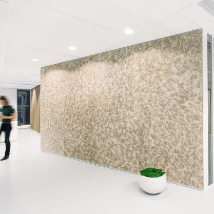 Декоративная панель для внутренней компоновки - SKELETTBLATTLA - Organoid Technologies GmbH - из натурального волокна / из ламината высокого давления / текстурированная