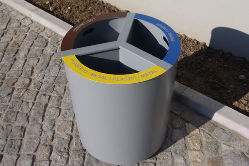 Общественный мусорный контейнер - LECA - EUROBOLLARD - с сортировкой / из металла / без крышки