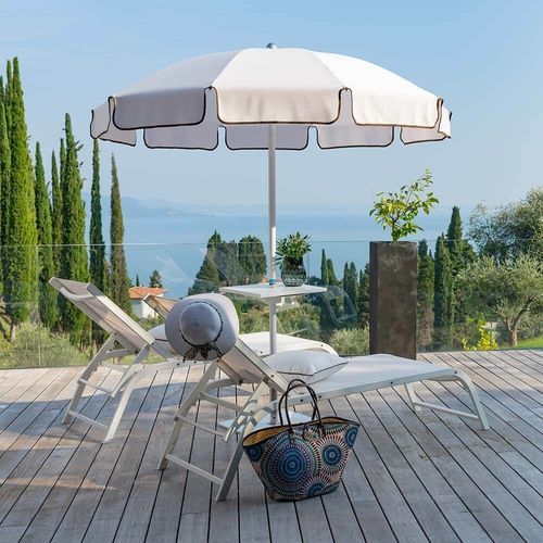 Круглый зонт от солнца - POSEIDON - Crema Outdoor S.r.l. - с центральной опорой / из ткани / алюминий