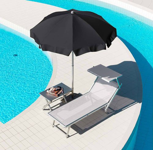 Круглый зонт от солнца - CARIDDI - Crema Outdoor S.r.l. - с центральной опорой / из ткани / алюминий