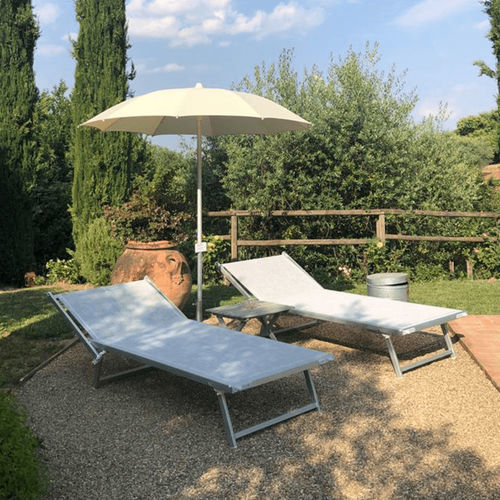 Современный садовый шезлонг - ULISSE VIP - Crema Outdoor S.r.l. - из ткани / из алюминия / из нержавеющей стали