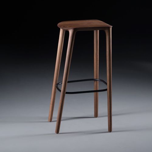 Современный барный табурет - NEVA - Artisan Solid Wood Furniture - из кожи / с основанием из древесины / обитый