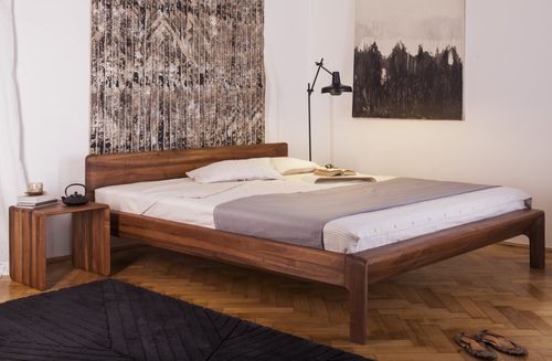 Двуспальная кровать - INVITO - Artisan Solid Wood Furniture - современная / с изголовьем / из дуба
