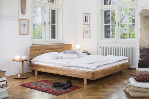 Двуспальная кровать - FIN - Artisan Solid Wood Furniture - современная / с изголовьем / из дуба