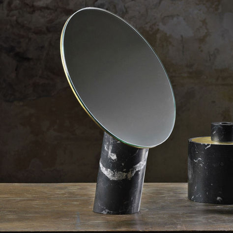 Настольное зеркало для ванной комнаты - DESCO MIRROR - PIBA MARMI - современное / круглое / из мрамора