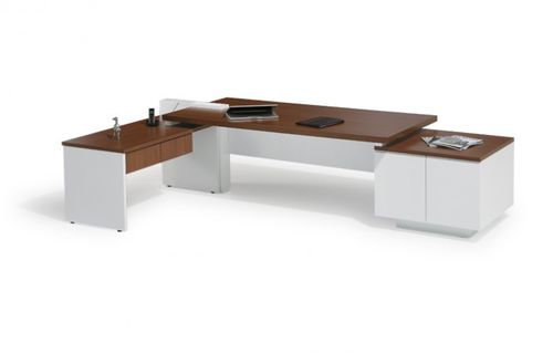 Директорский рабочий стол - CROSS - Burotime Office Furniture - современный / из дерева / со встроенным ящиком