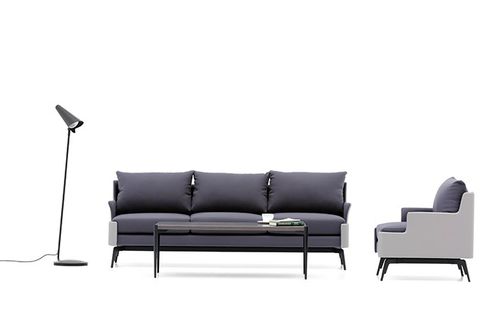 Современный диван - GILDA - Burotime Office Furniture - из ткани / из кожи / коричневый