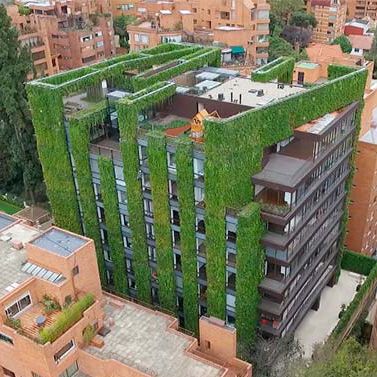 Стабилизированная "зеленая стена" - WORLD IN COLOMBIA - Paisajismo Urbano - из живых растений / из модульных панелей / стойка